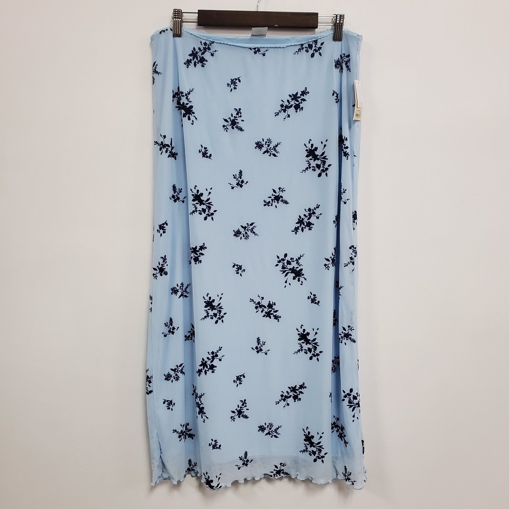 No Boundaries Womens Velvet Burnout Fairy Skirt‎ Size L Blue Soft Girl Event